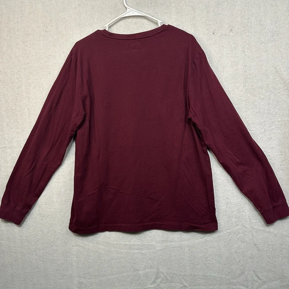 Polo Ralph‎ Lauren Men's Large Custom Slim Fit Pullover Shirt Burgundy Crew Neck
